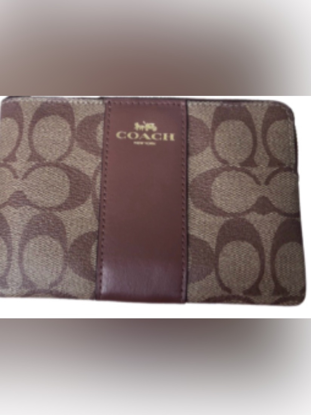Coach signature corner zip monogram wristlet like new